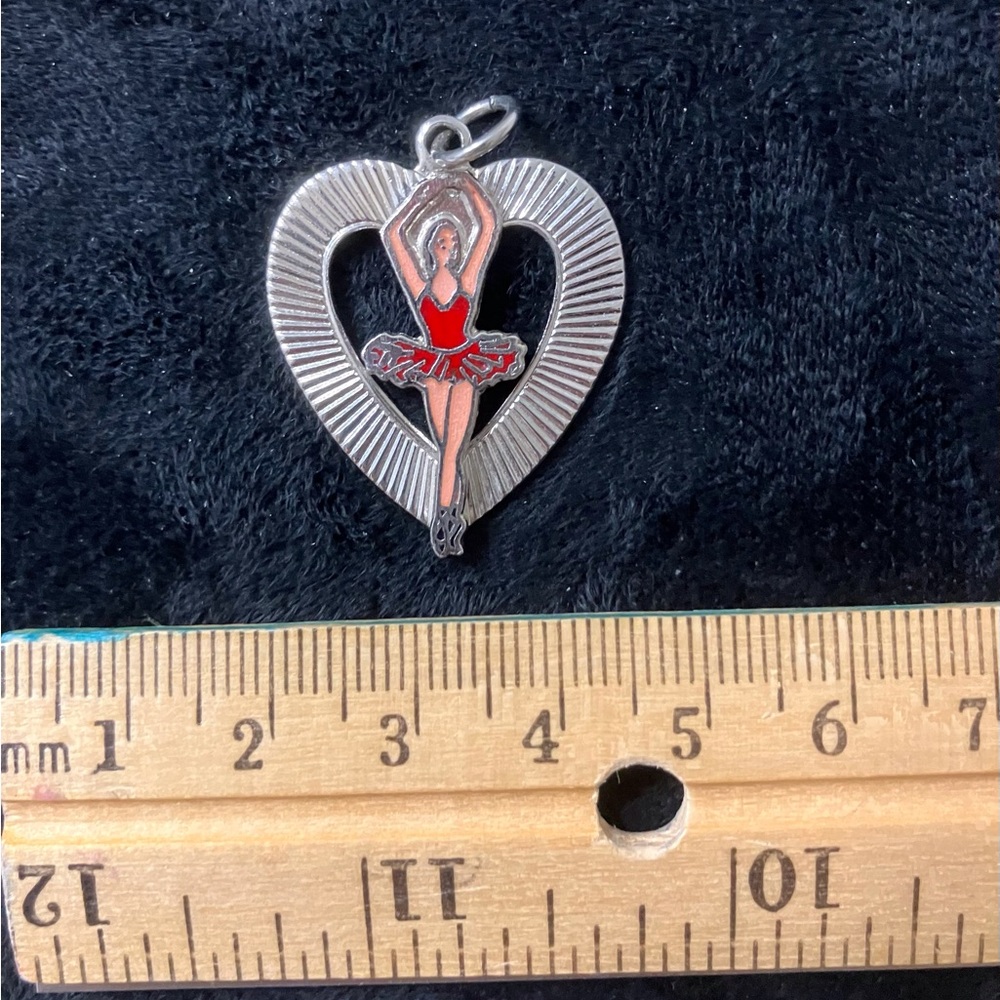 Vintage Ballerina Heart Charm